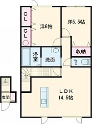 アルモニー 2LDKの間取図画像