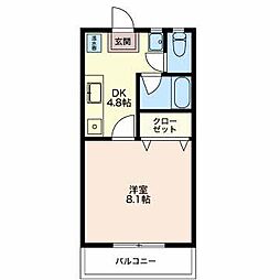 フォンティーヌ軽井沢 1DKの間取図画像