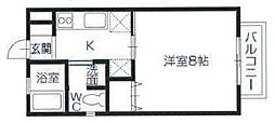 メゾンb 1Kの間取図画像