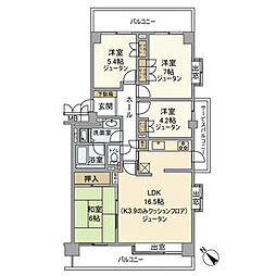 パークハイム浦和 4LDKの間取図画像