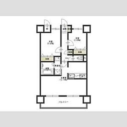 モーント米山弐番館 2LDKの間取図画像