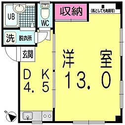 モリタハイツ 1DKの間取図画像