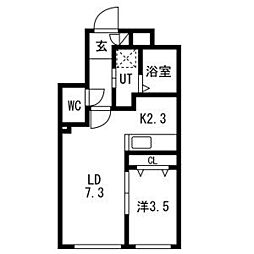 札幌市中央区南九条西13丁目マンション 1LDKの間取図画像