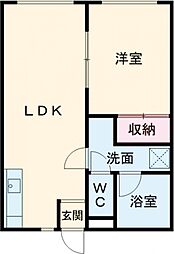 ロワールレジデンス六番館 1LDKの間取図画像