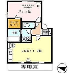 ソシアレジデンス 1LDKの間取図画像