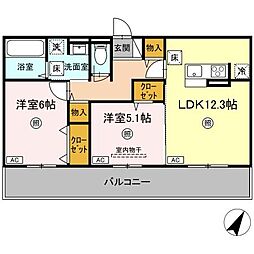 スペチアーレ・セレーナ 2LDKの間取図画像