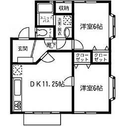 メゾンエアフト 2LDKの間取図画像