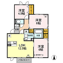タイニーベルA 3LDKの間取図画像