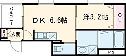 ステーションテラス別府 1DKの間取図画像