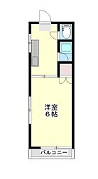 メゾン小松原 1Kの間取図画像