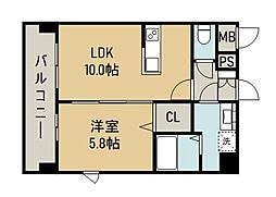 グランフィオーレ高平 1LDKの間取図画像