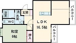 クボタハイツ 1LDKの間取図画像