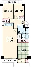 エバーグリーン神戸ポートアイランド5号棟 3LDKの間取図画像