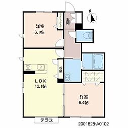 RECUERD1 2LDKの間取図画像