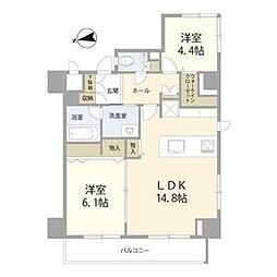 アール・ケープラザ横濱7 2LDKの間取図画像