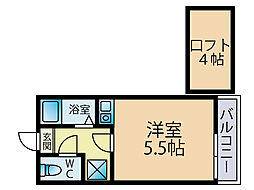 アーデンハイムWAGRO1 ワンルームの間取図画像
