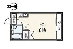 b'CASA平塚桜ヶ丘re-born ワンルームの間取図画像