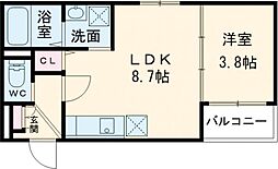 GRAND SUWA 1LDKの間取図画像