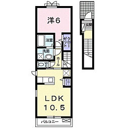 エアリーハウス 1LDKの間取図画像