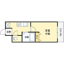 SEPTILE佐堂 1Kの間取図画像