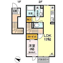 ノヴァソレイユ 1LDKの間取図画像