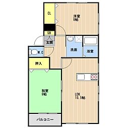 グレースコートA 2LDKの間取図画像