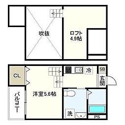 M'stomorrow ワンルームの間取図画像