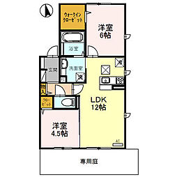 リアングランデ 2LDKの間取図画像