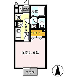 グレース 1Kの間取図画像