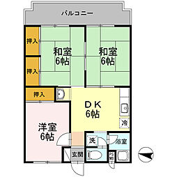 ラ・メゾン・ドゥ・富貴 3DKの間取図画像
