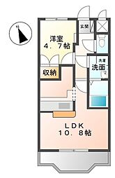 クレッシェンド 1LDKの間取図画像