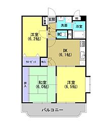 エスポワール21 3DKの間取図画像