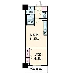 グランセジュール大国町 1LDKの間取図画像