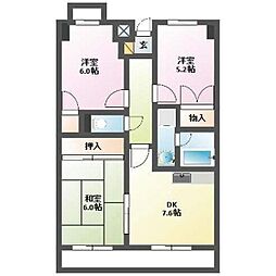 アピタシオンB 3DKの間取図画像