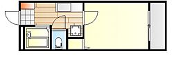 第2大下ビル 1Kの間取図画像