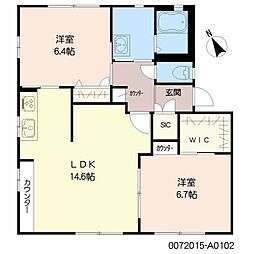 ディアス平野A 2LDKの間取図画像
