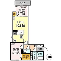 セレスティア西寺尾 I 2LDKの間取図画像