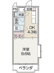 サンセール・アラク 1DKの間取図画像