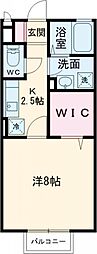 ボナールハイム 1Kの間取図画像