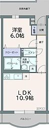 フィールドコートステラ 1LDKの間取図画像