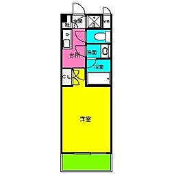 フィンリー大濠ベイウエスト 1Kの間取図画像