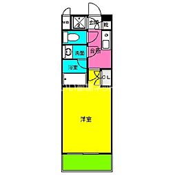フィンリー大濠ベイウエスト 1Kの間取図画像