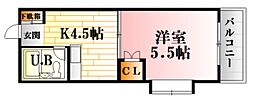 アメニティM・カネイチ 1Kの間取図画像
