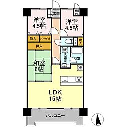リバーサイド鈴木 3LDKの間取図画像