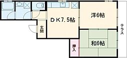 ハイツ 2DKの間取図画像