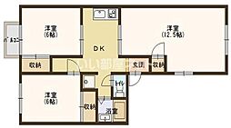 八王寺ハイツ 3LDKの間取図画像