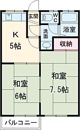 エスポワール壱番館 2DKの間取図画像
