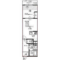EIJU牧野駅前A 1LDKの間取図画像