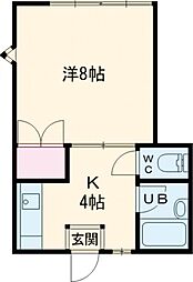 リリィハイツ 1Kの間取図画像
