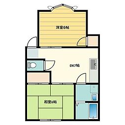 サンコーポ清水 2DKの間取図画像